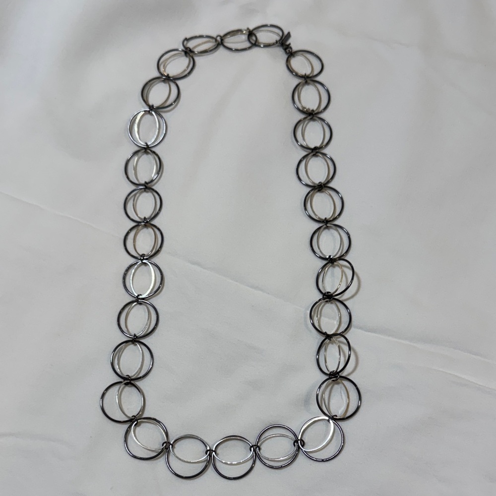 Silver-Tone Circle Necklace